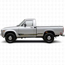 Gebogen Strepen Rocker Panel Vinyl Sticker voor Toyota Hilux 1978-1983_2