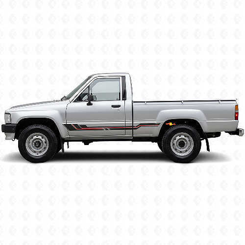 Gebogen Strepen Side Skirt Vinyl Sticker voor Toyota Hilux 1983-1988_1