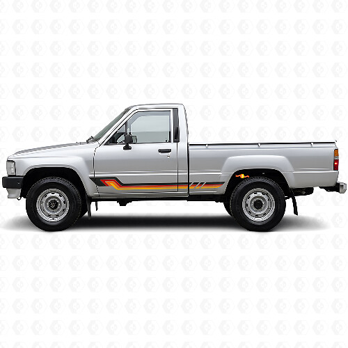 Vintage stijl zijstrepen vinyl sticker voor Toyota Hilux 1983-1988_1