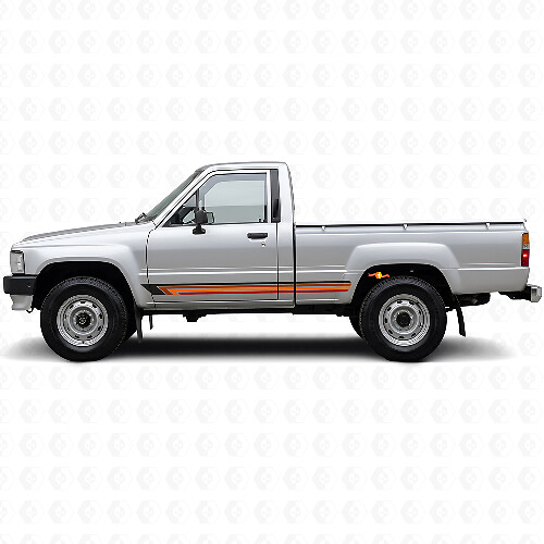 Vintage rechte strepen zijkant vinyl decal voor Toyota Hilux 1983-1988_1
