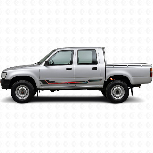 Gebogen Strepen Vinyl Decal voor Dorpel Toyota Hilux 1988-1997_1