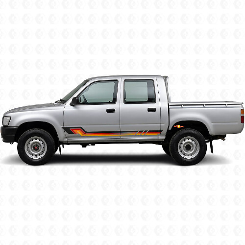Vintage stijl zijstrepen vinyl decal voor Toyota Hilux 1988-1997_1