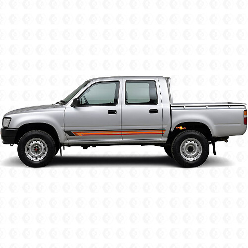 Vintage rechte strepen zijvinylsticker voor Toyota Hilux 1988-1997_1