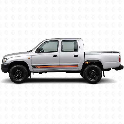 Vintage rechte strepen zijvinylsticker voor Toyota Hilux 1997-2004_1