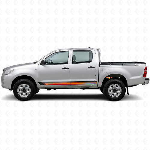 Vintage rechte strepen zij vinyl sticker voor Toyota Hilux 2004-2015_1