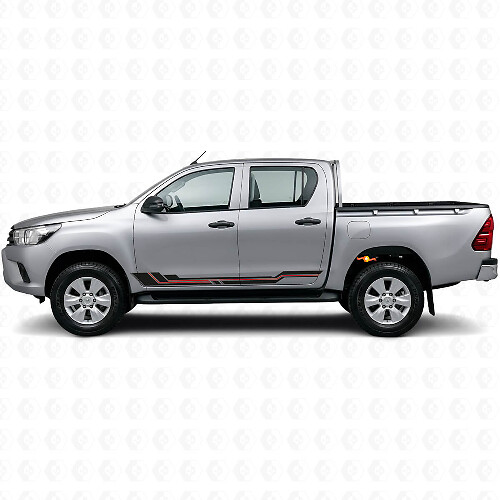 Gebogen Strepen Rocker Panel Vinyl Sticker voor Toyota Hilux 2015+_1