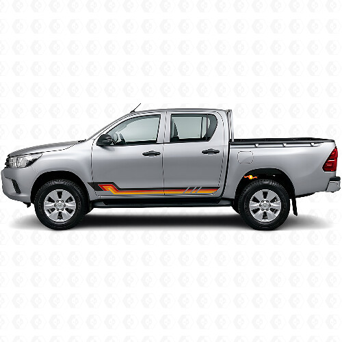 Vintage stijl zijstrepen vinyl decal voor Toyota Hilux 2015+_1