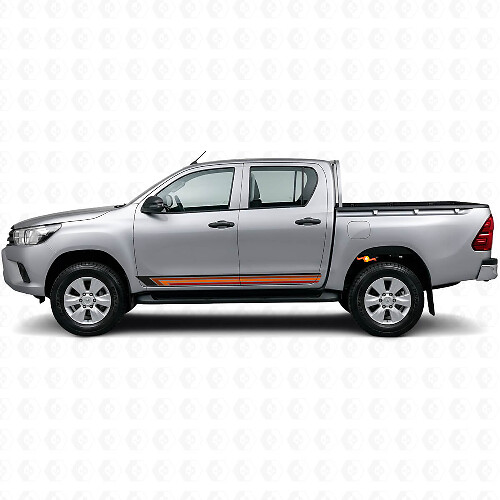 Vintage rechte strepen zij vinyl decal voor Toyota Hilux 2015+_1