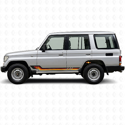 Vinylsticker met vintage stijl zijstrepen voor Toyota Land Cruiser Prado 1990-1996_1