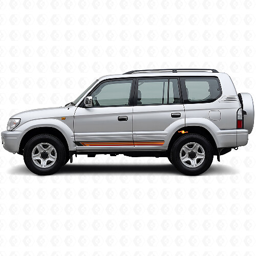 Vintage rechte strepen zijkant vinyl sticker voor Toyota Land Cruiser Prado 1996-2002