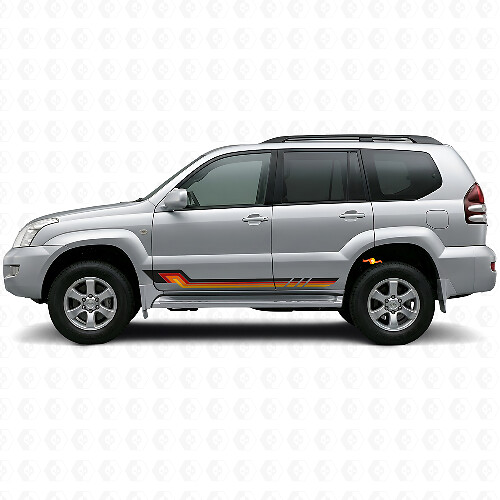 Vinylsticker in vintage stijl voor zijkanten voor Toyota Land Cruiser Prado 2002-2009_1