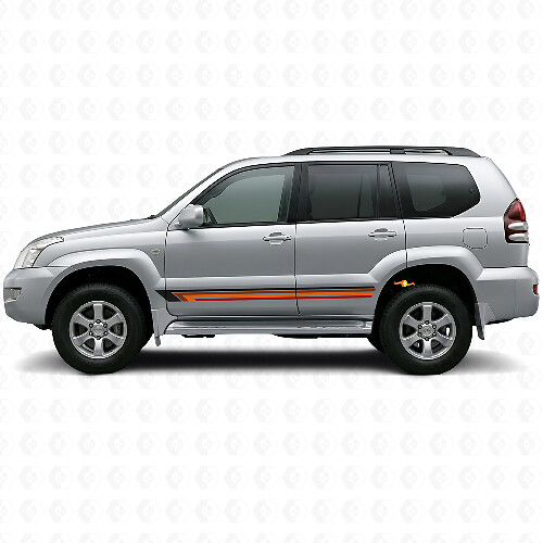Vintage rechte strepen zijvinylsticker voor Toyota Land Cruiser Prado 2002-2009_1