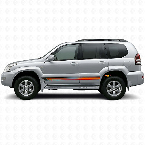 Vintage rechte strepen zijvinylsticker voor Toyota Land Cruiser Prado 2002-2009