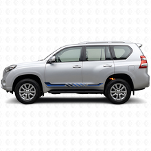 Wit-zwart geblokt vlag zijstrepen vinyl sticker voor Toyota Land Cruiser Prado 2009-2023_2