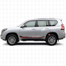 Wit-zwart geblokt vlag zijstrepen vinyl sticker voor Toyota Land Cruiser Prado 2009-2023_3