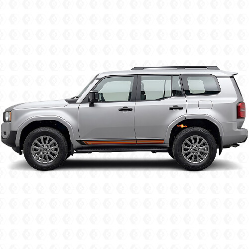 Vintage rechte strepen zij vinyl sticker voor Toyota Land Cruiser Prado 2023+_1