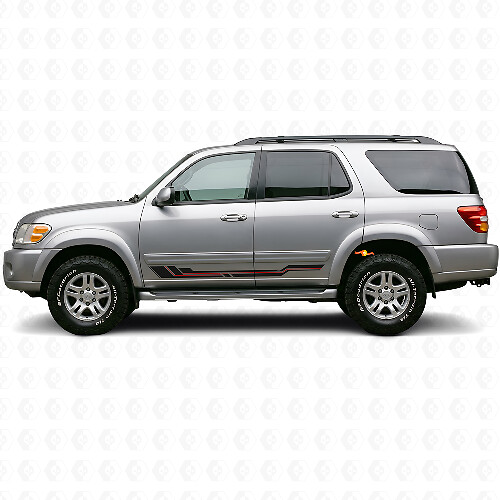 Gekromde Strepen Rocker Panel Vinyl Decal voor Toyota Sequoia 2000-2007_1