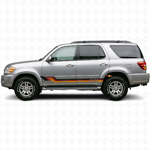Vintage stijl zijstrepen vinyl decal voor Toyota Sequoia 2000-2007_1