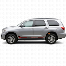 Zwart-wit geblokte zijstrepen vinylsticker voor Toyota Sequoia 2007-2022_3