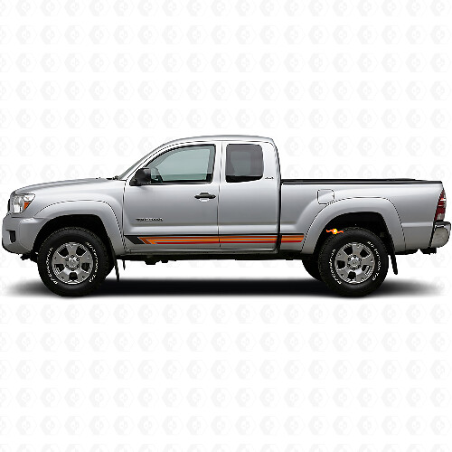 Vintage rechte strepen zijvinylsticker voor Toyota Tacoma 2004-2015_1