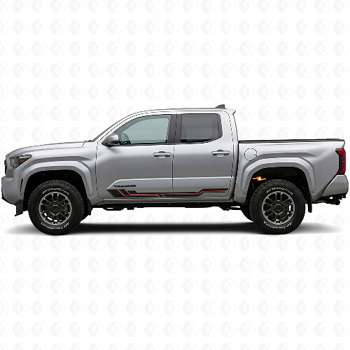 Gebogen Strepen Rocker Panel Vinyl Decal voor Toyota Tacoma 2023+_1