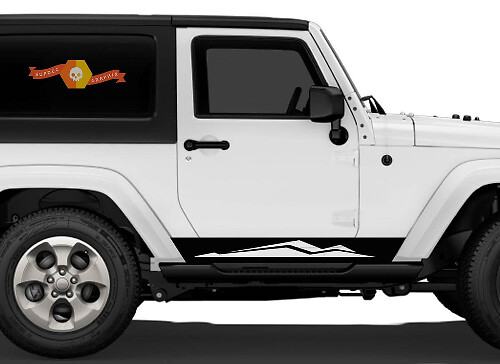 Mountain Side Stripes Vinyl Stickerset voor Jeep Wrangler