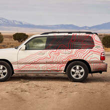 Topografische Stijl Zijstrips Vinyl Sticker voor Toyota Land Cruiser 100_3
