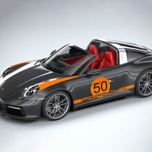 Heritage Design Zijstrepen Vinyl Sticker voor Porsche 911 Targa 4S_3