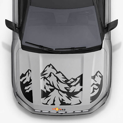 Mountain Style Motorkap Drie Dubbele Strepen Vinyl Decal voor Jeep Compass 2026
