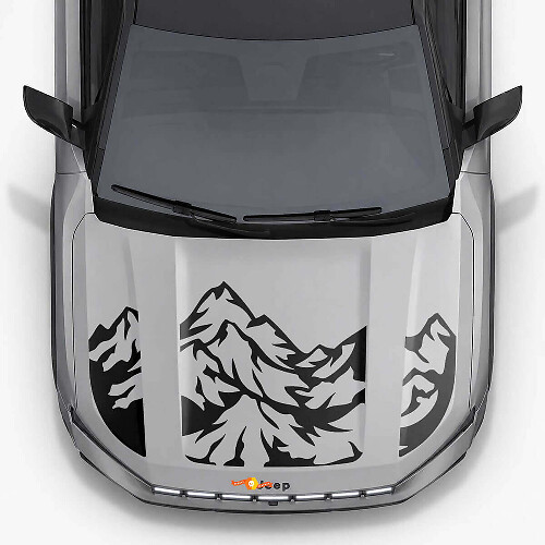 Mountain Style Motorkap Drie Dubbele Strepen Vinyl Decal voor Jeep Compass 2026
