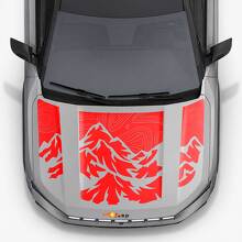 Vinylsticker met bergtopografische stijl motorkapstrepen voor Jeep Compass 2026 2