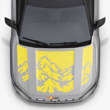 Vinylsticker met bergtopografische stijl motorkapstrepen voor Jeep Compass 2026 3