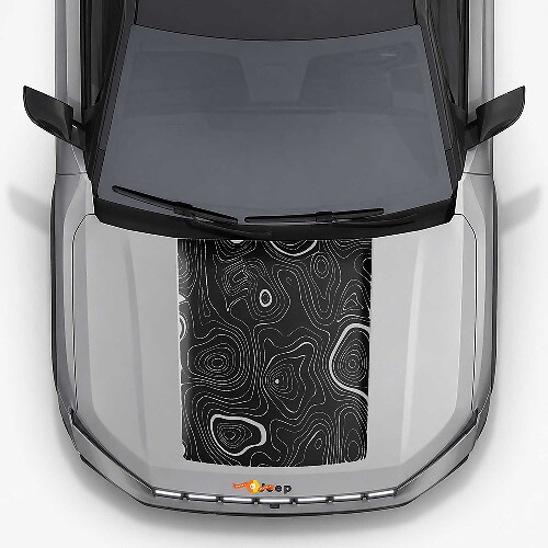 Topografische Stijl Motorkap Vinyl Decal voor Jeep Compass 2026