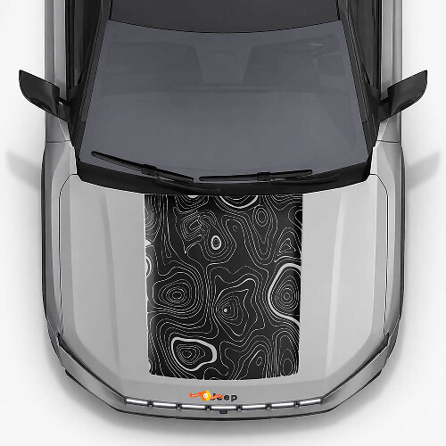 Topografische Stijl Motorkap Vinyl Decal voor Jeep Compass 2026