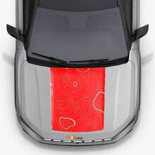 Topografische Stijl Motorkap Vinyl Decal voor Jeep Compass 2026 3