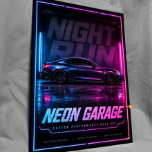 Neon Garage Performance Glanzend Acryl Wandpaneel 3
