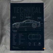 Technische specificatie tekening Glanzend acryl wandpaneel 2