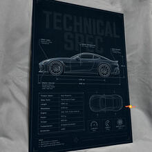 Technische specificatie tekening Glanzend acryl wandpaneel 3
