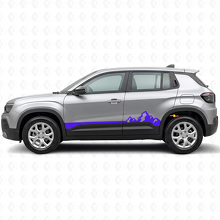 Mountains Dunne Strepen Rocker Panel Vinyl Sticker voor Jeep Avenger 2023+_2