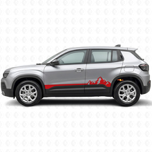 Mountains Dunne Strepen Rocker Panel Vinyl Sticker voor Jeep Avenger 2023+_3