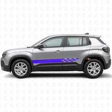 Ruitjesstrepen Zijkant Vinyl Decal voor Jeep Avenger 2023+_2