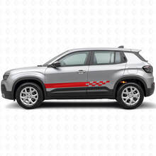 Ruitjesstrepen Zijkant Vinyl Decal voor Jeep Avenger 2023+_3