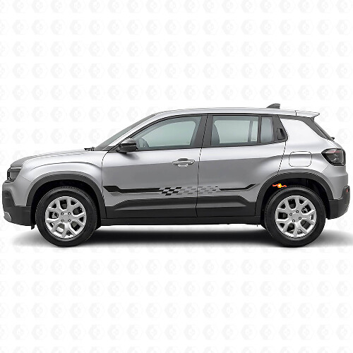 Vinylsticker met geruite vlagzijkstrepen voor Jeep Avenger 2023+_1