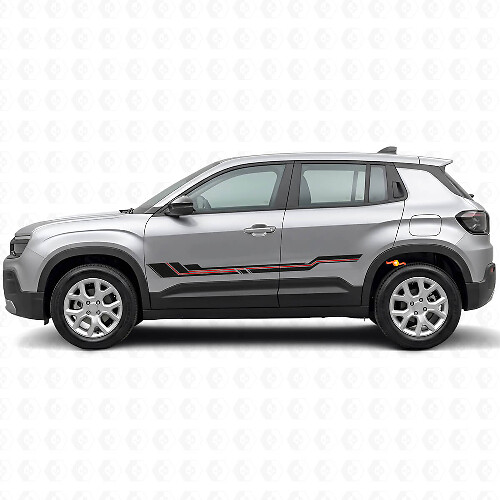 Gebogen Strepen Rocker Panel Vinyl Decal voor Jeep Avenger 2023+_1