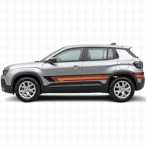 Vintage rechte strepen zij vinyl decal voor Jeep Avenger 2023+_1