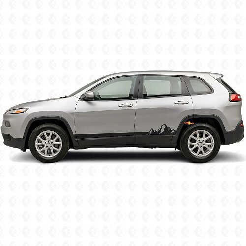 Mountains Dunne Strepen Zijvinylsticker voor Jeep Cherokee KL 2013-2023_1
