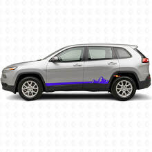 Mountains Dunne Strepen Zijvinylsticker voor Jeep Cherokee KL 2013-2023_2