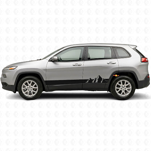 Mountains Wide Stripes Zij Vinyl Decal voor Jeep Cherokee KL 2013-2023_1