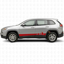 Mountains Wide Stripes Zij Vinyl Decal voor Jeep Cherokee KL 2013-2023_3