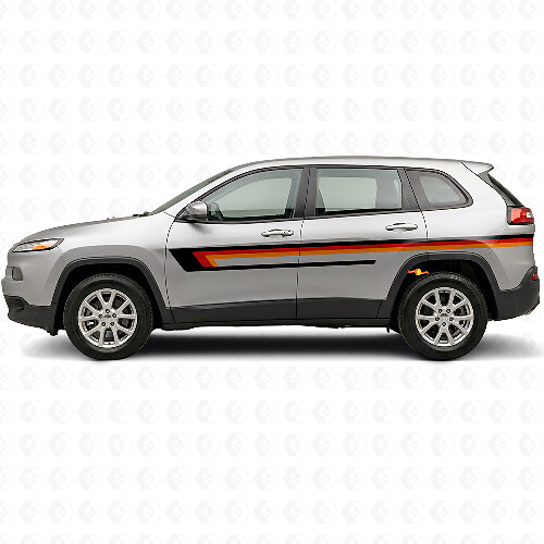 Drievoudige Strepen Deurzij Vinyl Decal voor Jeep Cherokee KL 2013-2023
